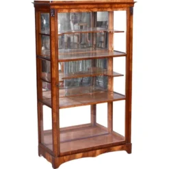 Vitrine Biedermeier tchèque en noyer et épicéa, années 1830