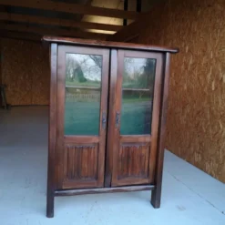 Vitrine brutaliste orme massif par Aranjou dans le goût de Hänninen, 1960
