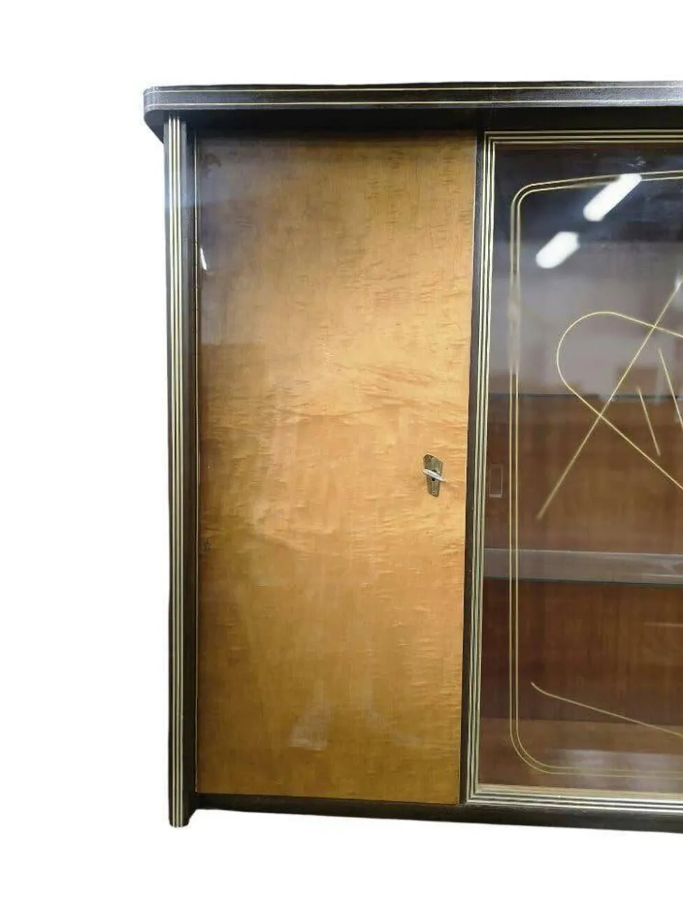 Vitrine/buffet/meuble mural vintage XL en bois