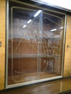 Vitrine/buffet/meuble mural vintage XL en bois