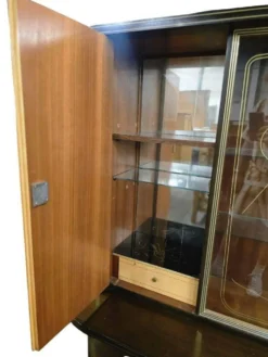 Vitrine/buffet/meuble mural vintage XL en bois