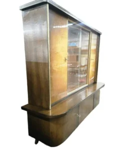 Vitrine/buffet/meuble mural vintage XL en bois