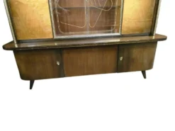 Vitrine/buffet/meuble mural vintage XL en bois