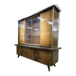 Vitrine/buffet/meuble mural vintage XL en bois