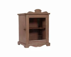 Vitrine chevet petit meuble rose vieux teck piece et patine d'origine inde
