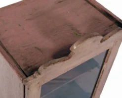 Vitrine chevet petit meuble rose vieux teck piece et patine d'origine inde