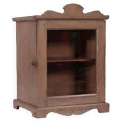 Vitrine chevet petit meuble rose vieux teck piece et patine d'origine inde