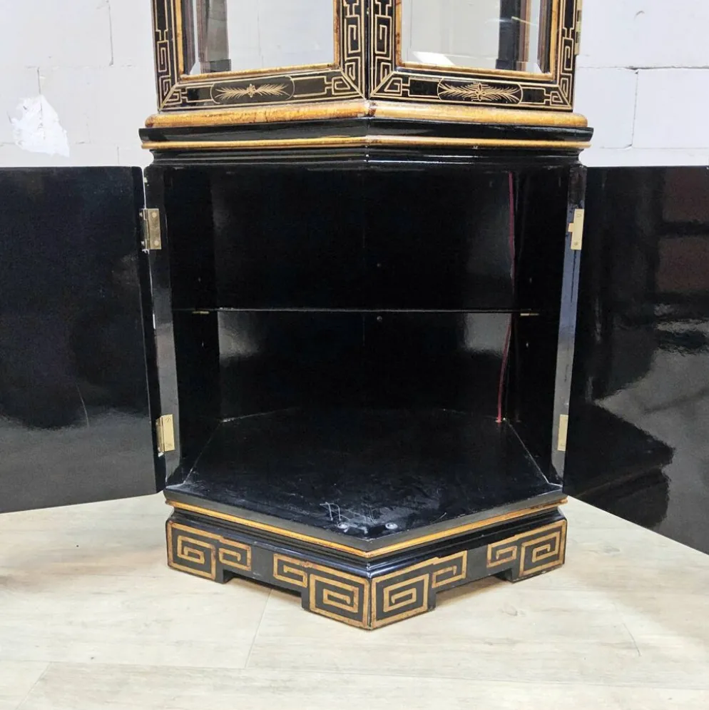 Vitrine chinoise vintage toit pagode (éclairage) asiatique