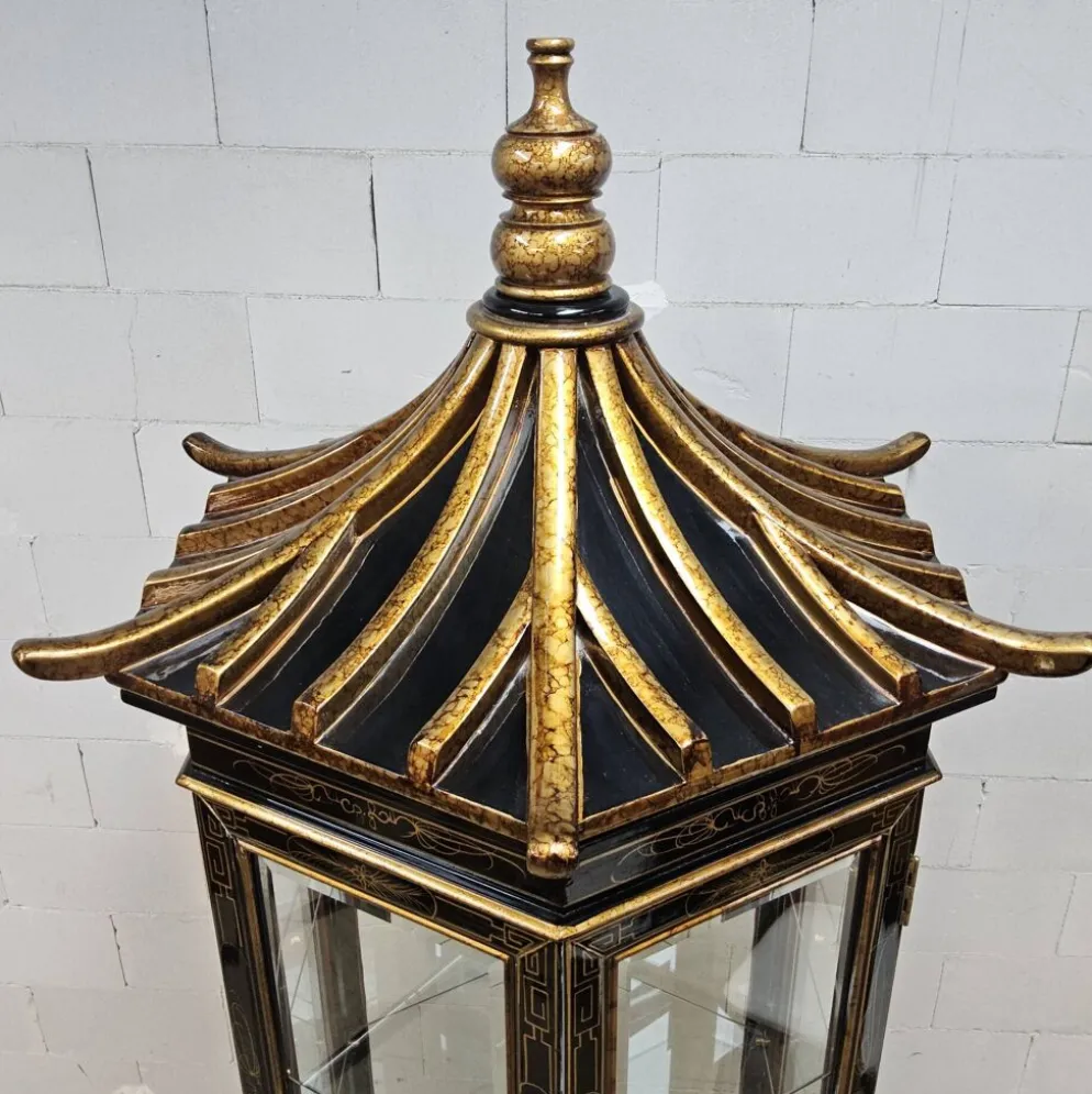 Vitrine chinoise vintage toit pagode (éclairage) asiatique
