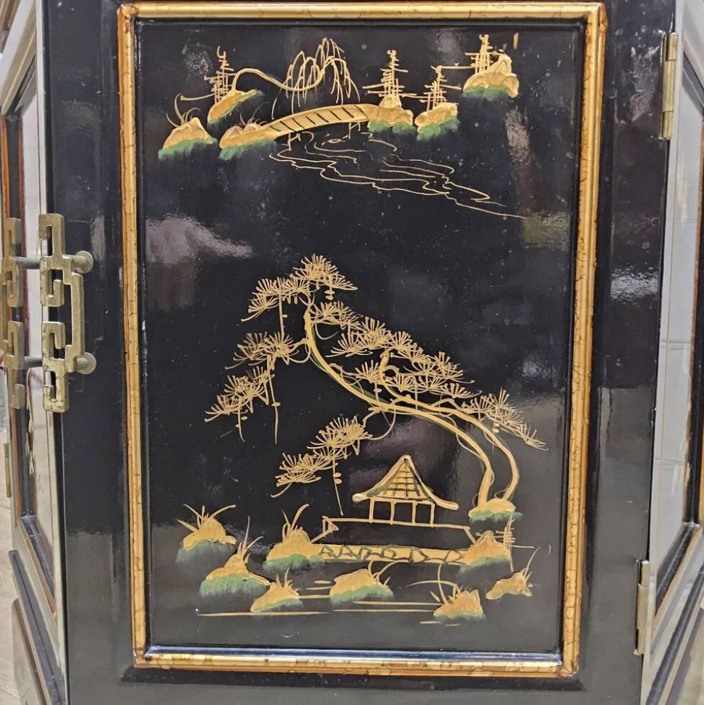 Vitrine chinoise vintage toit pagode (éclairage) asiatique