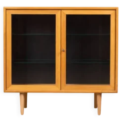 Vitrine, commode, buffet danois vintage en chêne, milieu du siècle