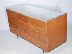 Vitrine, comptoir de magasin en teck, années 1950