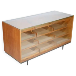 Vitrine, comptoir de magasin en teck, années 1950