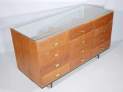 Vitrine, comptoir de magasin en teck, années 1950