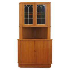 Vitrine d'angle en teck, Danemark, années 1960