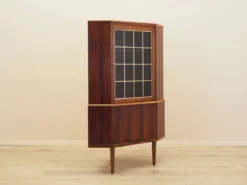 Vitrine d'angle, placage en bois de rose, Danemark années 1970