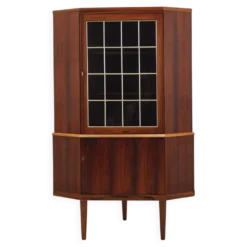 Vitrine d'angle, placage en bois de rose, Danemark années 1970