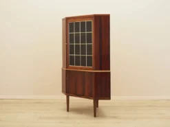 Vitrine d'angle, placage en bois de rose, Danemark années 1970