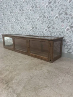 Vitrine de magasin ancienne en chêne (rénovée)