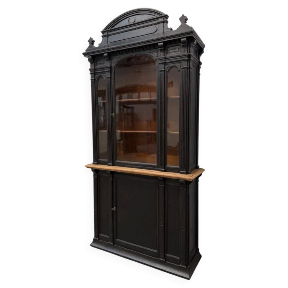 Vitrine de magasin XIXème en chêne massif