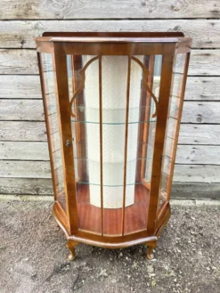 Vitrine demi-lune an acajou