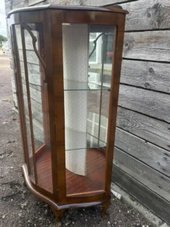 Vitrine demi-lune an acajou