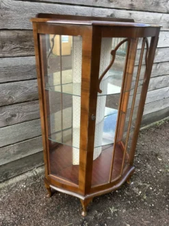 Vitrine demi-lune an acajou