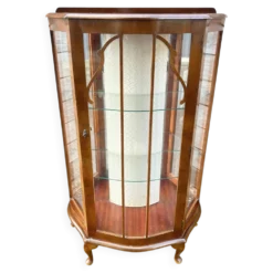 Vitrine demi-lune an acajou