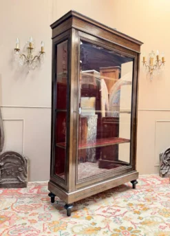 VITRINE DE PRÉSENTATION EN BOIS NOIRCI DE STYLE LOUIS XVI XIX EME SIÈC