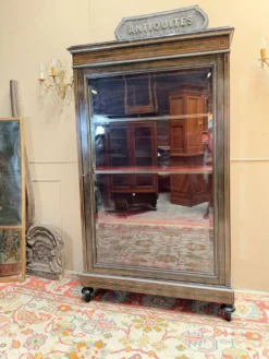 VITRINE DE PRÉSENTATION EN BOIS NOIRCI DE STYLE LOUIS XVI XIX EME SIÈC
