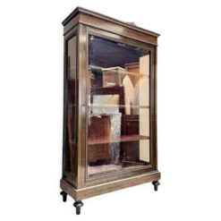 VITRINE DE PRÉSENTATION EN BOIS NOIRCI DE STYLE LOUIS XVI XIX EME SIÈC
