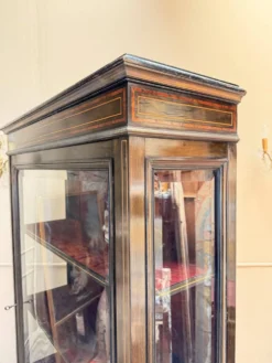 VITRINE DE PRÉSENTATION EN BOIS NOIRCI DE STYLE LOUIS XVI XIX EME SIÈC