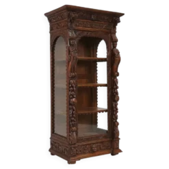 Vitrine de style baroque en chêne, Belgique, années 1950