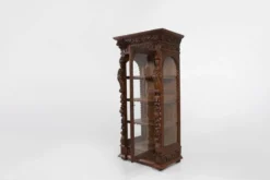 Vitrine de style baroque en chêne, Belgique, années 1950