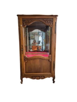 Vitrine de style Louis XV en merisier – Fabrication française UNIFA