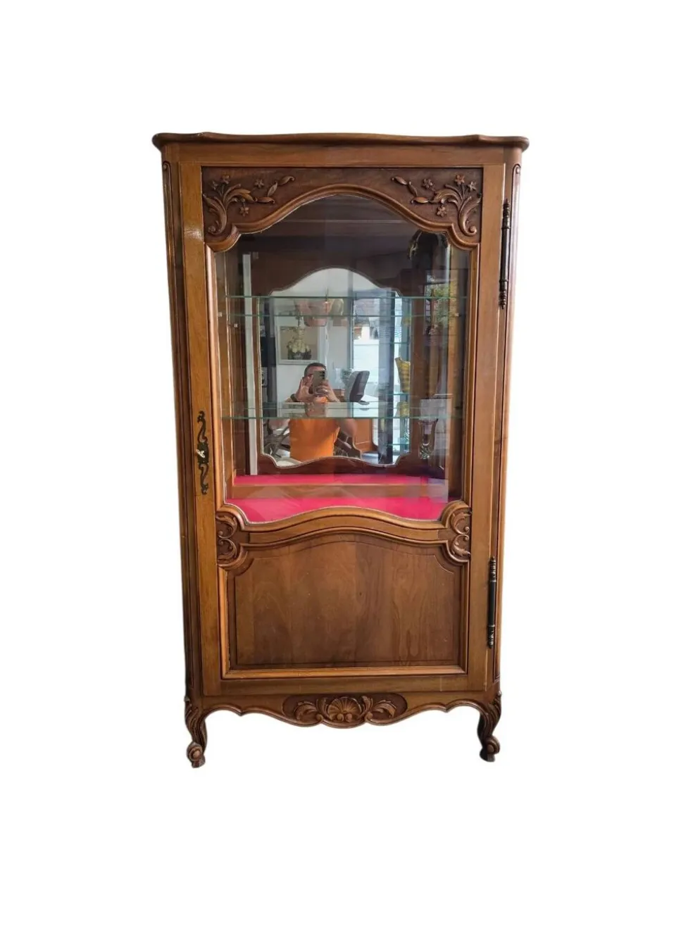 Vitrine de style Louis XV en merisier – Fabrication française UNIFA