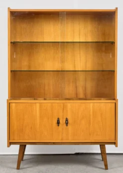 Vitrine en bois du milieu du siècle, Sześciolatka, Pologne, 1969
