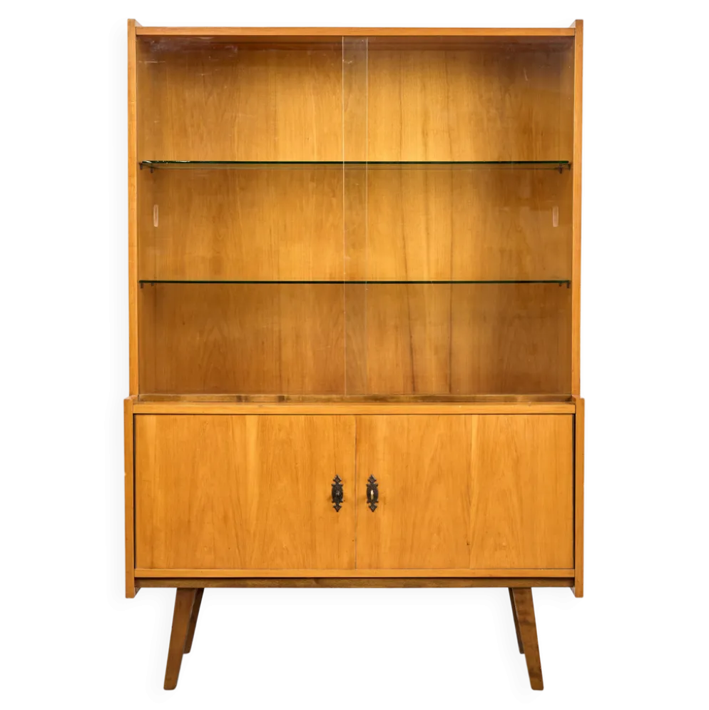 Vitrine en bois du milieu du siècle, Sześciolatka, Pologne, 1969
