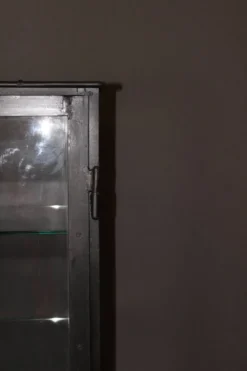 Vitrine en fer à patine noire vers 1920