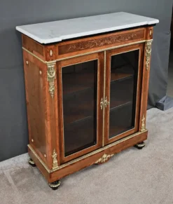 Vitrine en Marqueterie de Bois de Rose & Merisier, style Napoléon III- 2ème partie XIXe