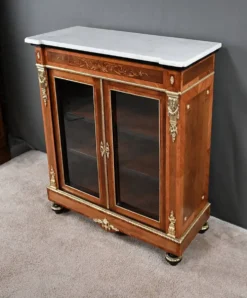 Vitrine en Marqueterie de Bois de Rose & Merisier, style Napoléon III- 2ème partie XIXe