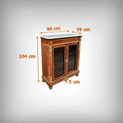 Vitrine en Marqueterie de Bois de Rose & Merisier, style Napoléon III- 2ème partie XIXe