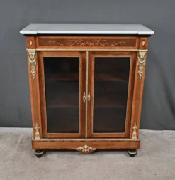 Vitrine en Marqueterie de Bois de Rose & Merisier, style Napoléon III- 2ème partie XIXe