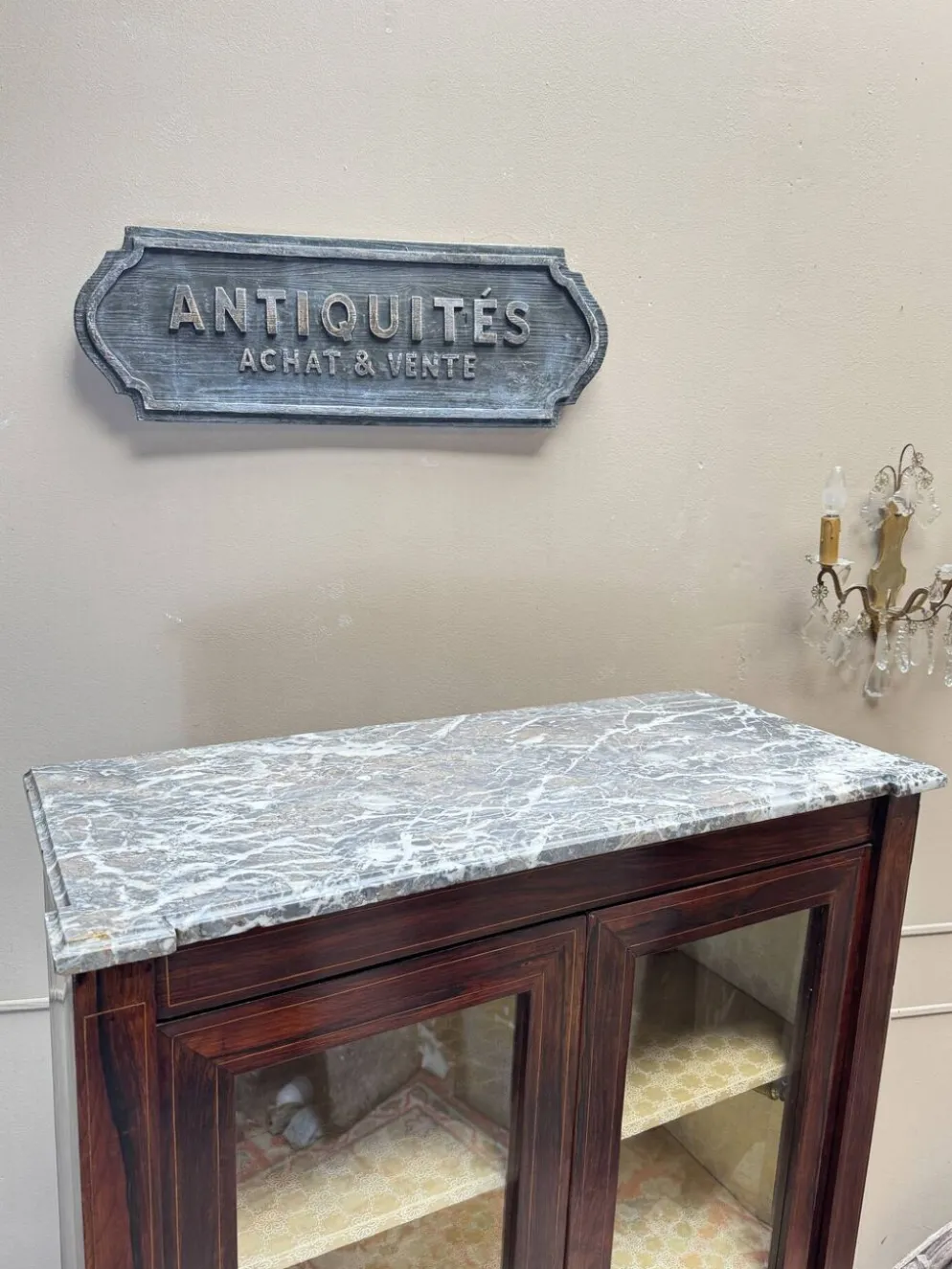VITRINE EN MARQUETERIE D’ÉPOQUE LOUIS XVI XVIII EME SIÈCLE