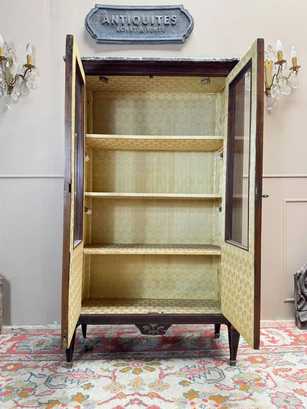 VITRINE EN MARQUETERIE D’ÉPOQUE LOUIS XVI XVIII EME SIÈCLE