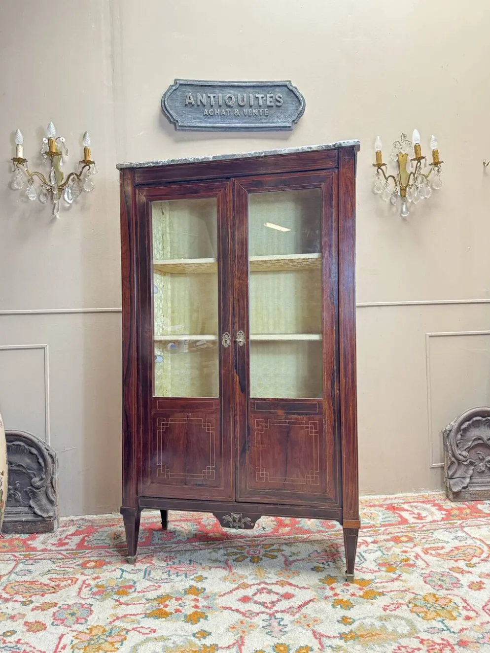 VITRINE EN MARQUETERIE D’ÉPOQUE LOUIS XVI XVIII EME SIÈCLE