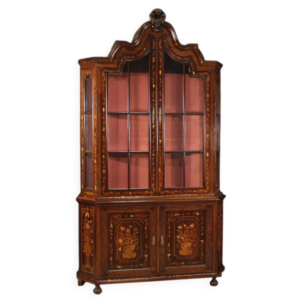 Vitrine en marqueterie néerlandaise du 20e siècle