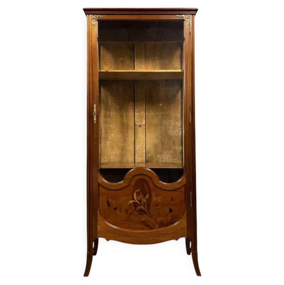 Vitrine en marqueterie – époque Art Nouveau / Bois précieux - Majorelle - G