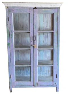 Vitrine en teck ancien