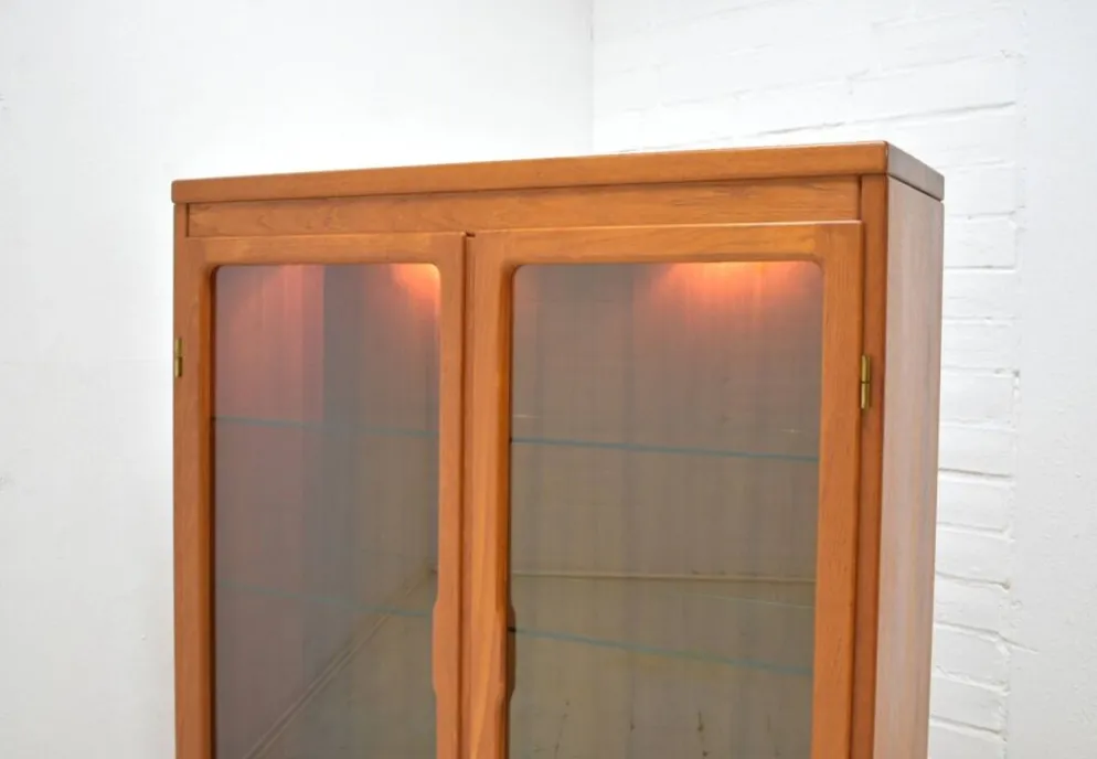 Vitrine en teck massif danois des années 1960, vintage scandinave